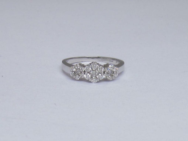 9ct White Gold Ladies Diamond Cluster Ring Size M   Weight 2.3g - Richard Miles Jewellers