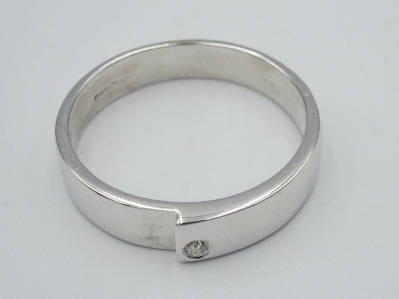 18ct White Gold Diamond Matching Overlap Wedding Ring Band .04ct Size U 5.3g - Richard Miles Jewellers
