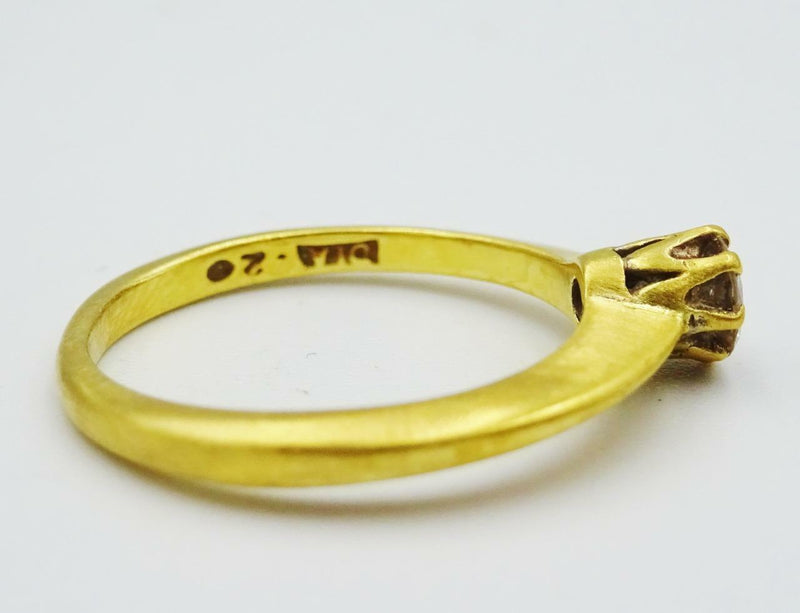 18ct Yellow Gold Single 0.20ct SI1 H Diamond Stone Engagement Ring 2.4g I 1/2 - Richard Miles Jewellers