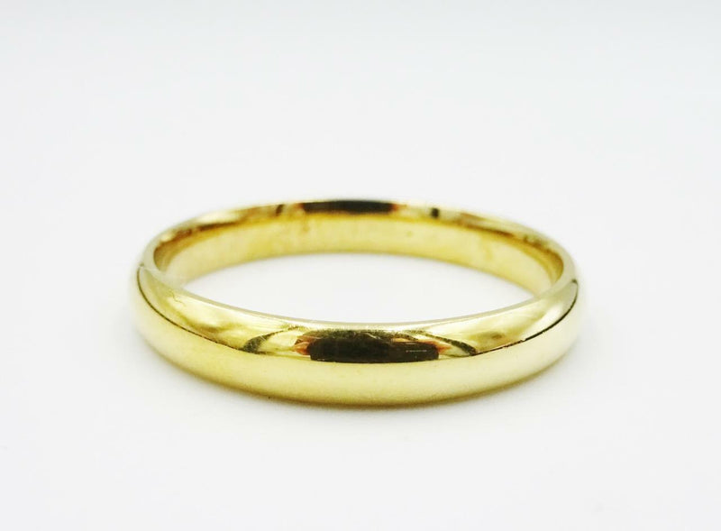 18ct Yellow Gold Plain D Shaped Men's Wedding Band 5.9g Size Z 4mm - Richard Miles Jewellers
