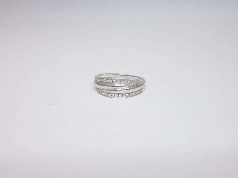 Goodwins 18ct White Gold Diamond Wishbone Ring 0.33ct Size L1/2 - Ladies  from Goodwins Jewellers UK