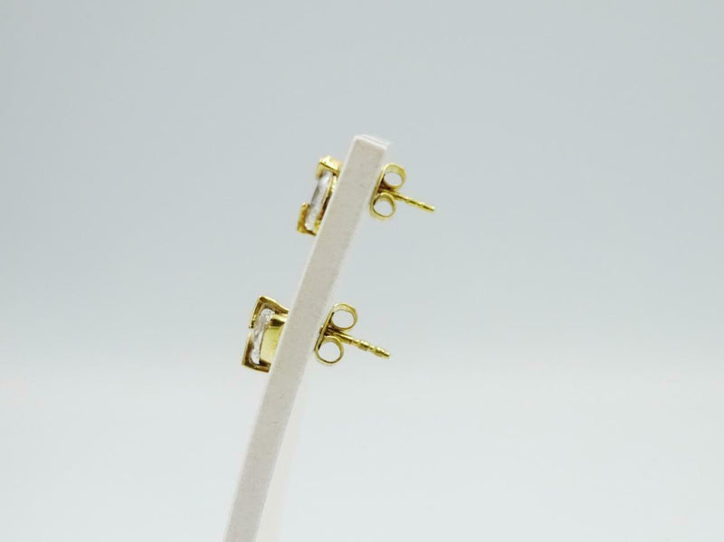 9ct Yellow Gold 375 Stamped Wrapped Style Marquise Cubic Zirconia Stud Earrings - Richard Miles Jewellers