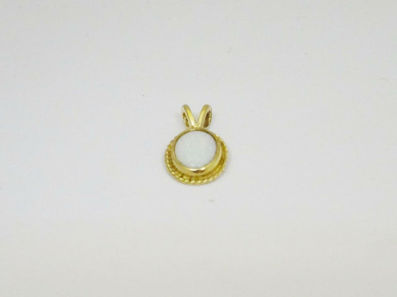 9ct Gold Ladies Opal 1g Pendant 8mm - Richard Miles Jewellers