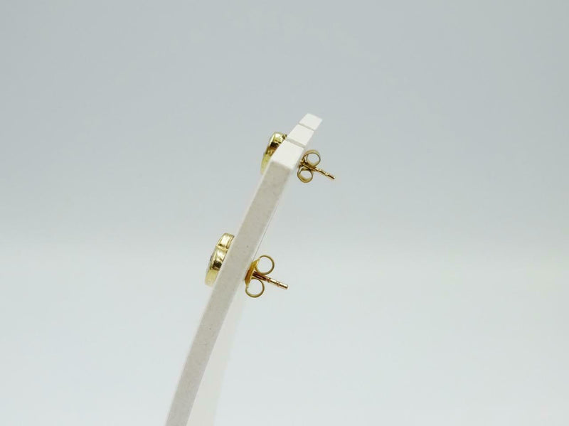 9ct Yellow Gold 375 Stamped Heart Cubic Zirconia Ladies Stud Earrings - Richard Miles Jewellers