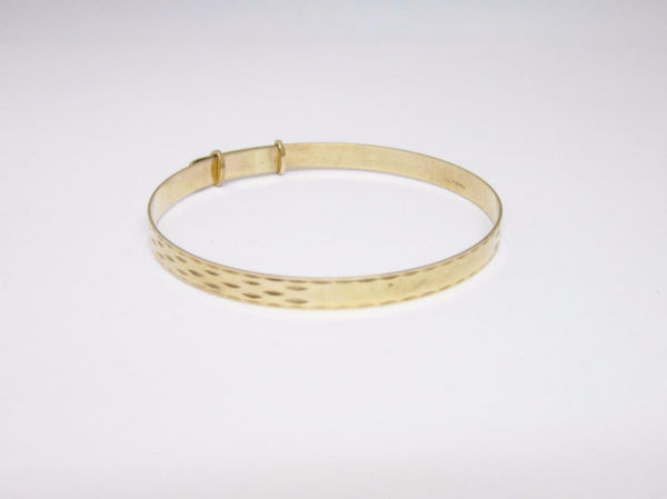 9ct Yellow Gold Large Childs Expandable Bangle 5.02mm 6.8g - Richard Miles Jewellers