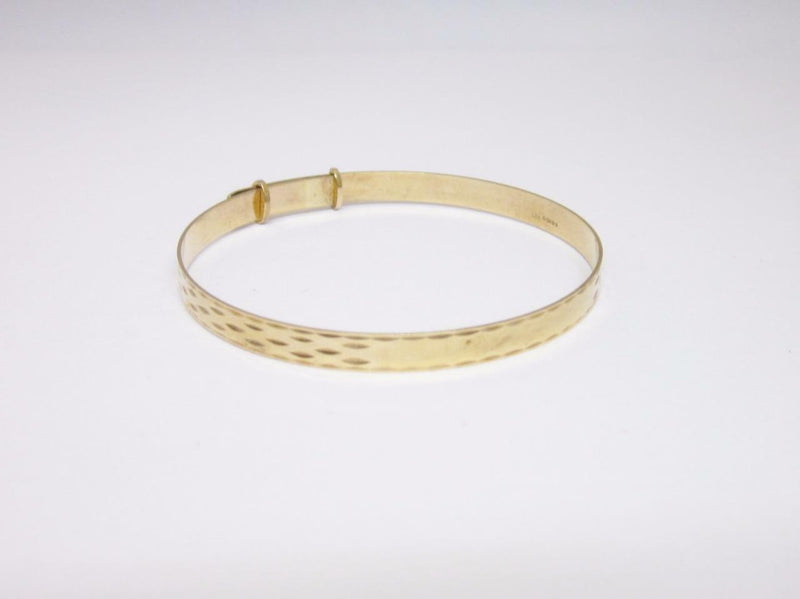 9ct Yellow Gold Large Childs Expandable Bangle 5.02mm 6.8g - Richard Miles Jewellers