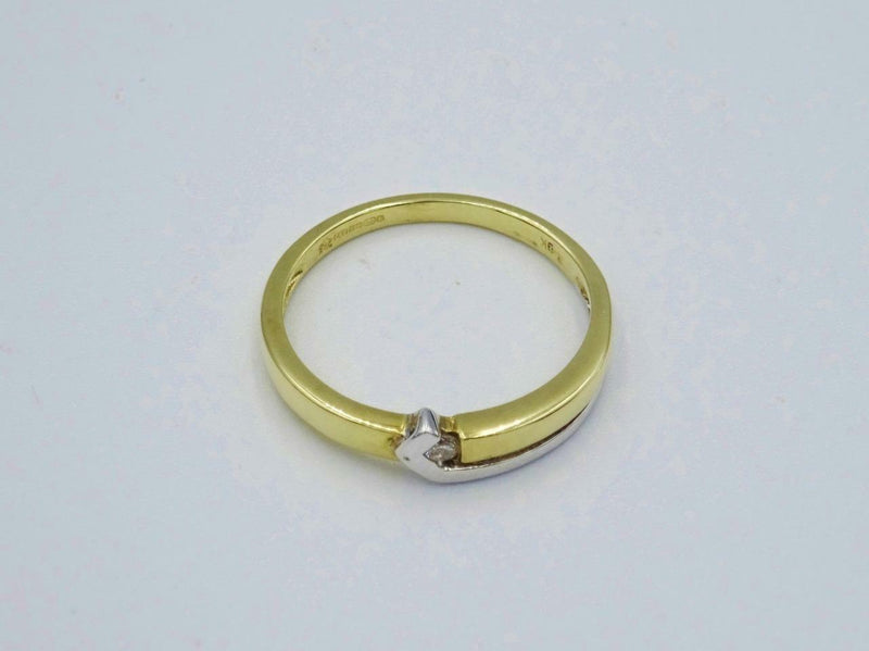9ct Gold Two Colour Gold Ladies Fancy Diamond 0.02ct Set Ring Size M - Richard Miles Jewellers