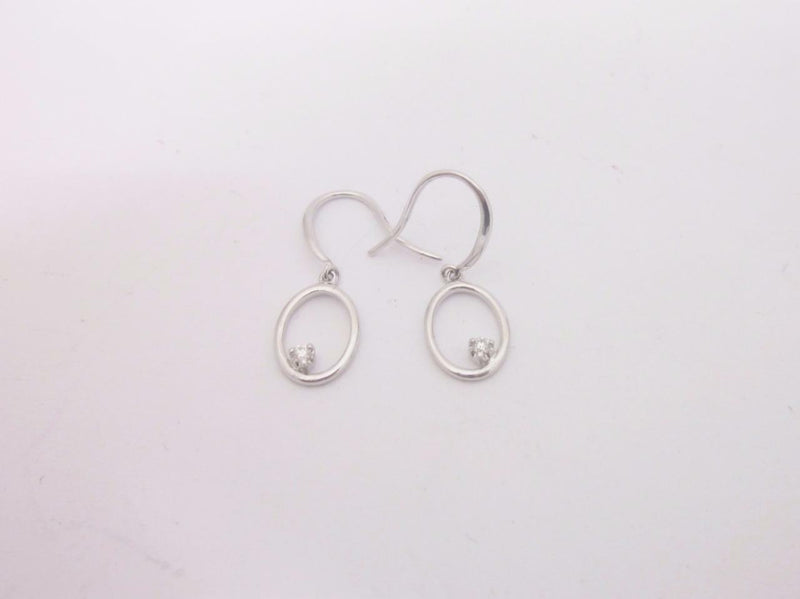 9ct White Gold Diamond Loop Earrings - Richard Miles Jewellers