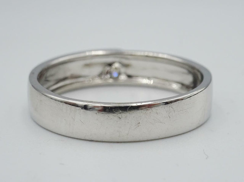 18ct White Gold Diamond Matching Overlap Wedding Ring Band .04ct Size U 5.3g - Richard Miles Jewellers
