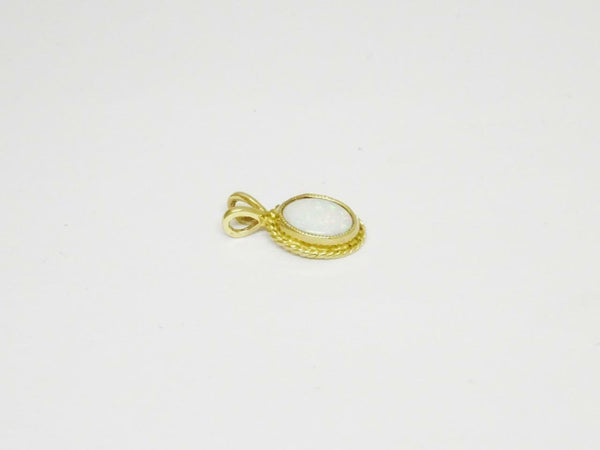 9ct Gold Ladies Opal 1g Pendant 8mm - Richard Miles Jewellers