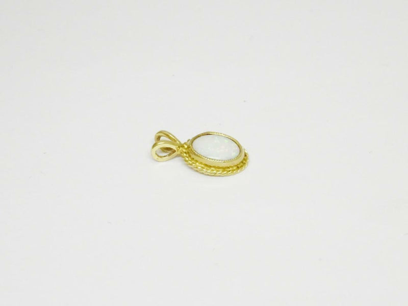9ct Gold Ladies Opal 1g Pendant 8mm - Richard Miles Jewellers
