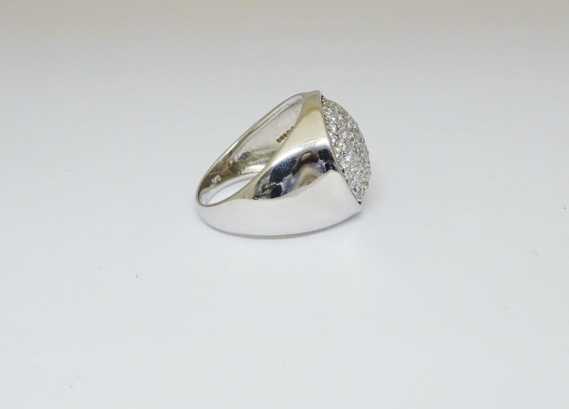 Sterling Silver 925 Mens Large CZ Pinky Rapper Cluster Ring 7.6g Size N - Richard Miles Jewellers