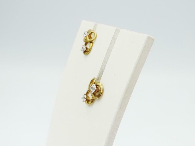 9ct Yellow Gold 375 Stamped CZ Fancy Circle Ladies Stud Earrings 9.8mm - Richard Miles Jewellers