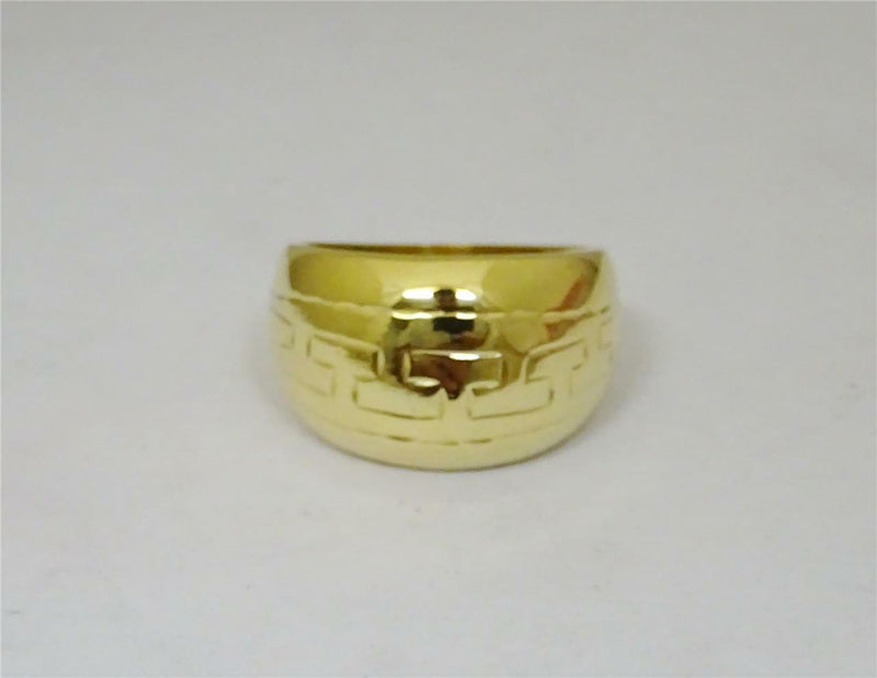 18ct Yellow Gold Greek Key Ring Size N 7.15g - Richard Miles Jewellers