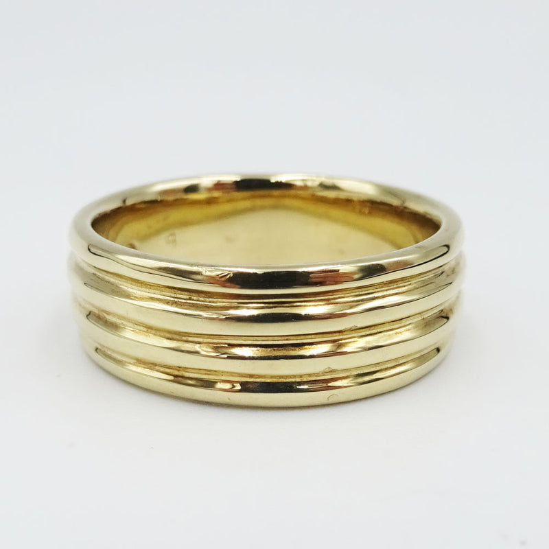 9ct Yellow Gold Gents Ribbed Wedding Band Size U 9.5g - Richard Miles Jewellers