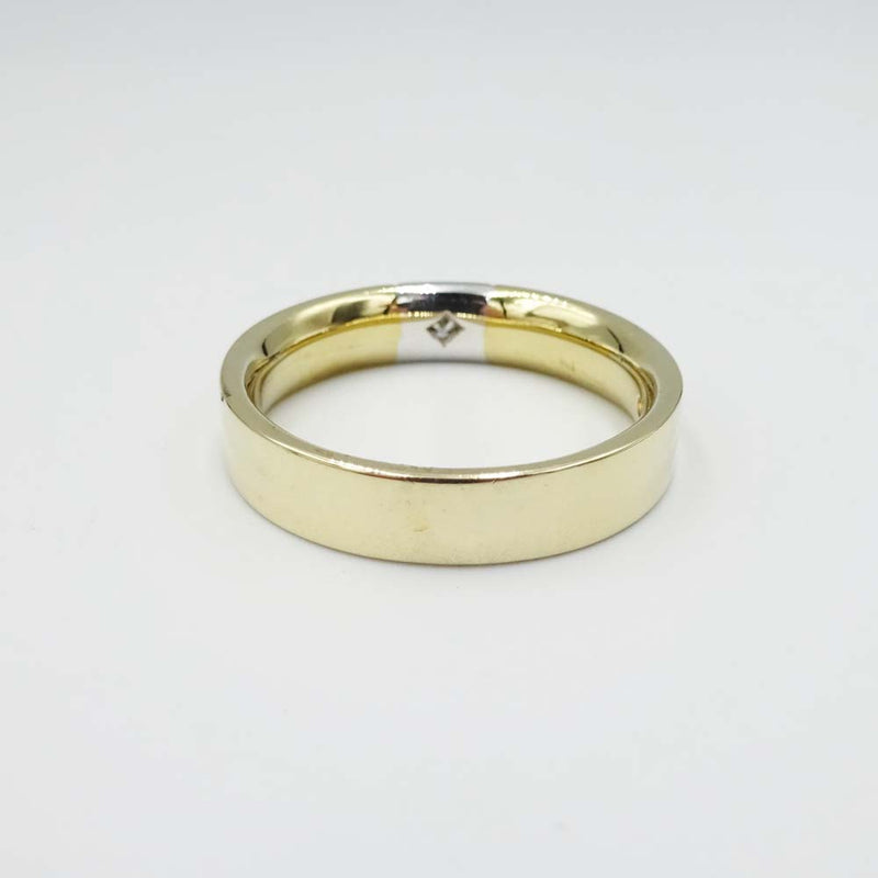 Premium 9ct Yellow and White Gold Diamond Ring Band Size W 0.10ct