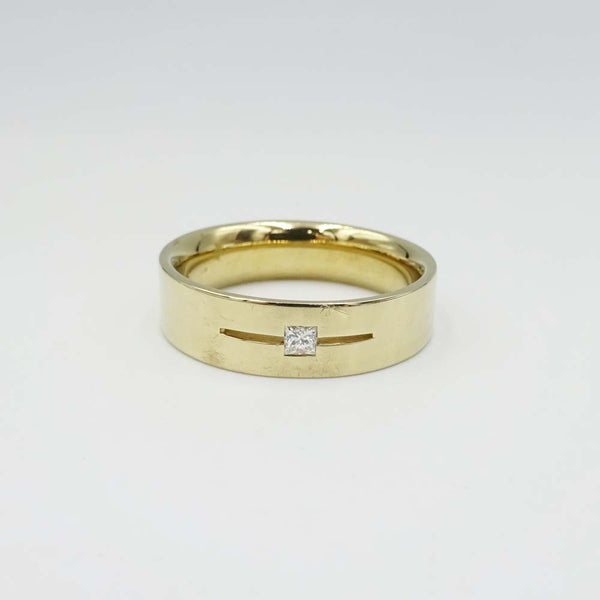 Premium 9ct Yellow Gold Diamond Ring Band Size T 1/2 0.10ct