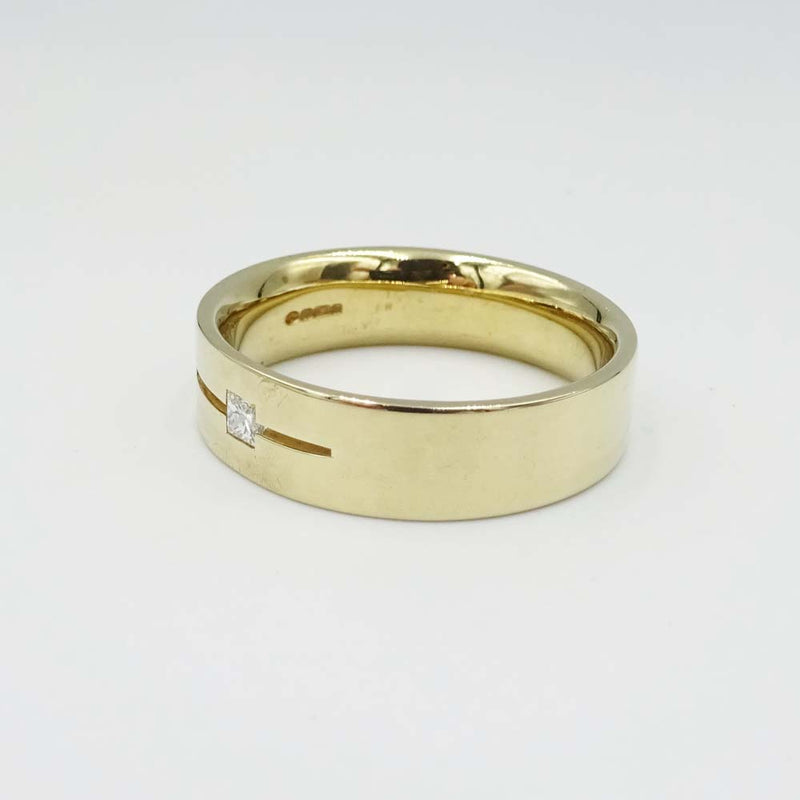 Premium 9ct Yellow Gold Diamond Ring Band Size T 1/2 0.10ct