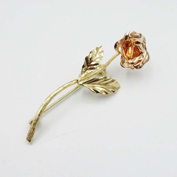 9ct Yellow and Rose Gold Rose Brooch