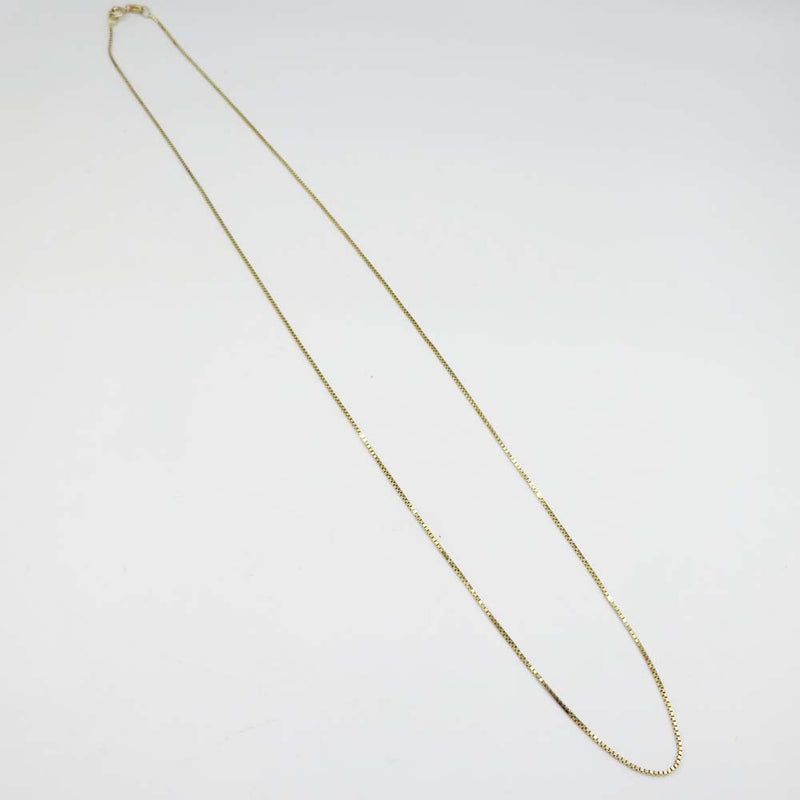9ct Yellow Gold Box Chain Necklace 20"