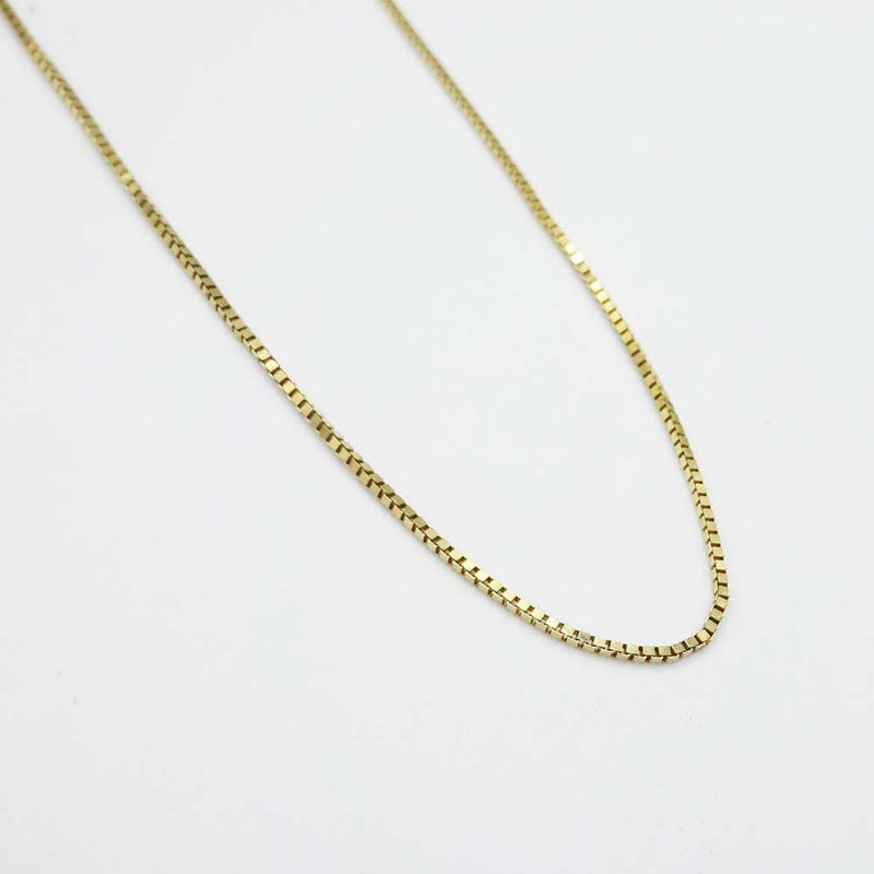 9ct Yellow Gold Box Chain Necklace 20"