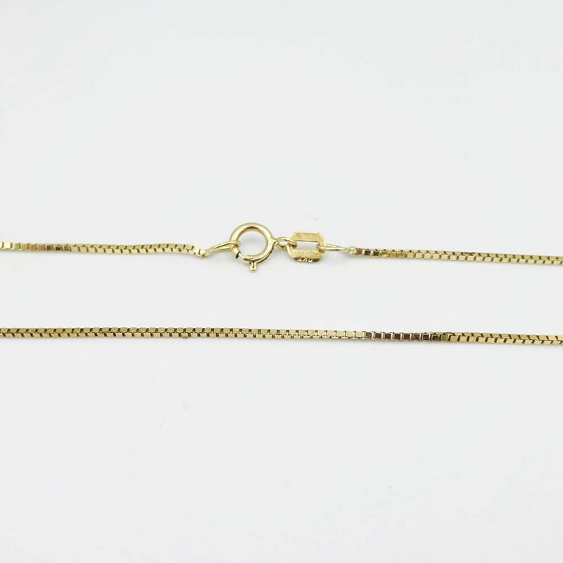 9ct Yellow Gold Box Chain Necklace 20"