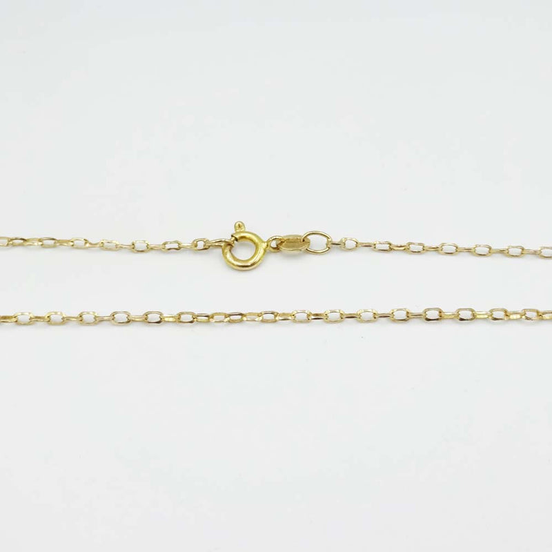 9ct Yellow Gold Fine Paper Chain Necklace 22"