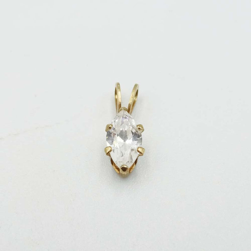 9ct Yellow Gold Marquise Cubic Zirconia Pendant