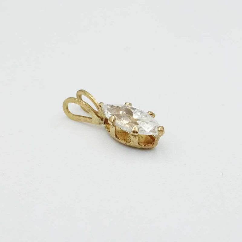 9ct Yellow Gold Marquise Cubic Zirconia Pendant