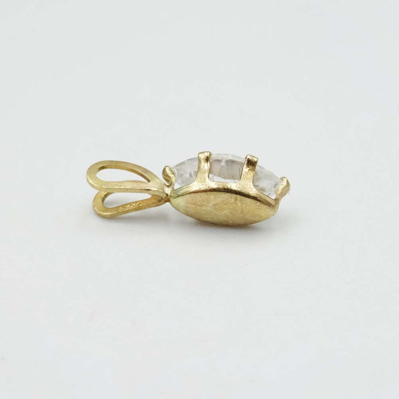 9ct Yellow Gold Marquise Cubic Zirconia Pendant
