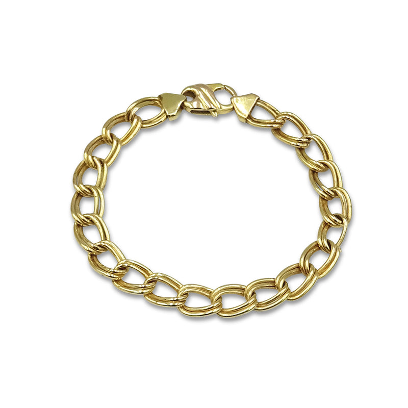 9ct Yellow Gold Double Link Bracelet 7"
