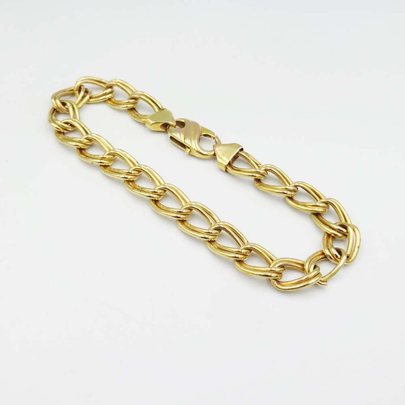 9ct Yellow Gold Double Link Bracelet 7"
