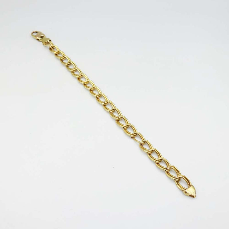 9ct Yellow Gold Double Link Bracelet 7"