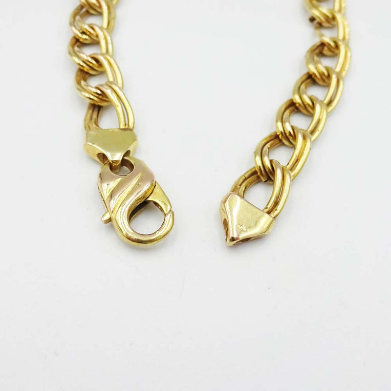 9ct Yellow Gold Double Link Bracelet 7"