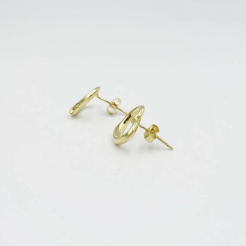 9ct Yellow Gold Heart Stud Earrings