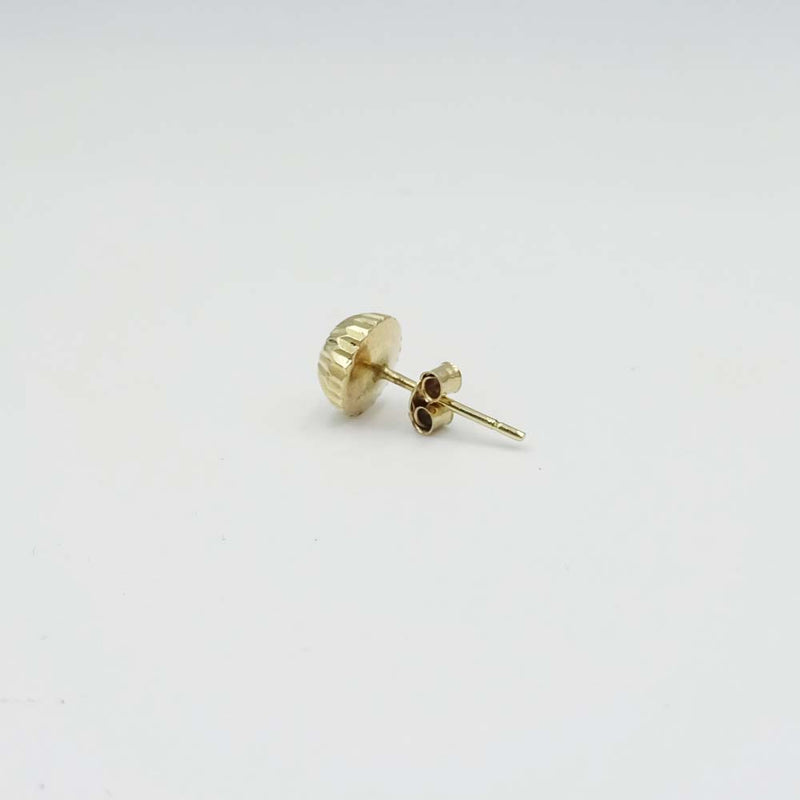 9ct Yellow Gold Single Diamond-Cut Stud Earring