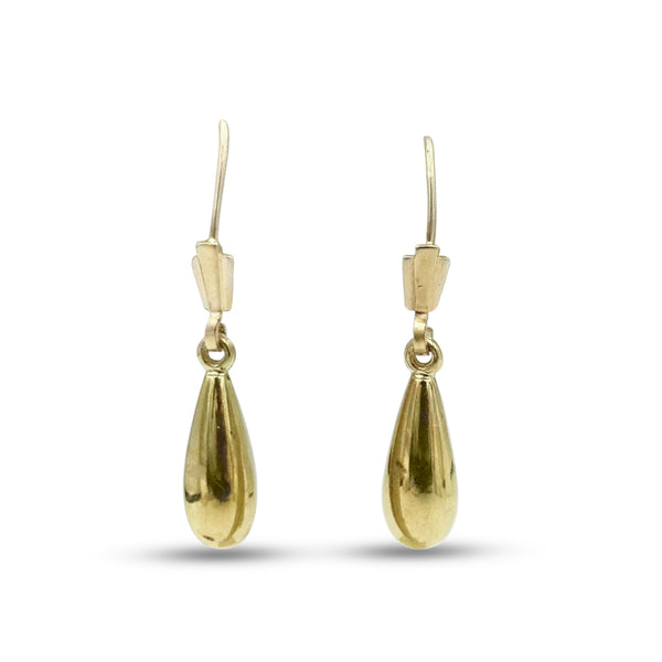 9ct Yellow Gold Bombe Drop Earrings