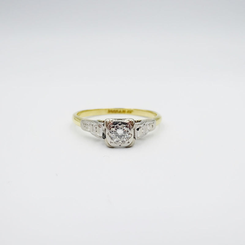 18ct Yellow Gold Vintage 0.10ct Diamond Unique Quality Ladies Ring 2.8g Size Q - Richard Miles Jewellers