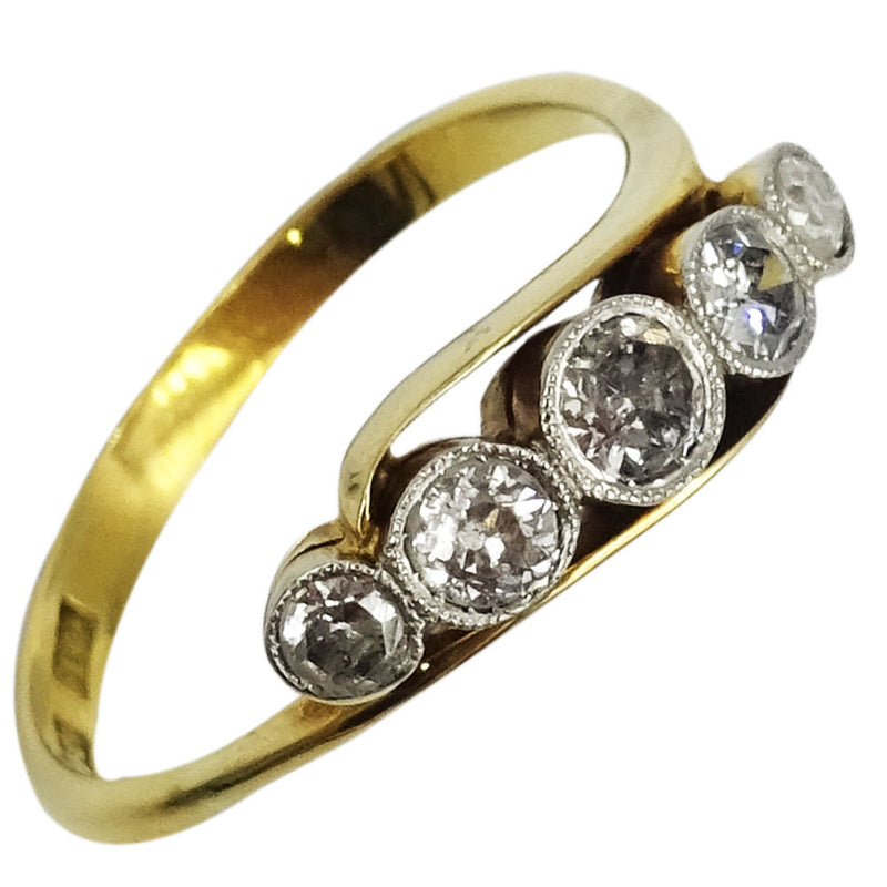 18ct Yellow Gold 0.71ct Diamond 5 Stone Ladies Quality Ring Size S 3.5g - Richard Miles Jewellers