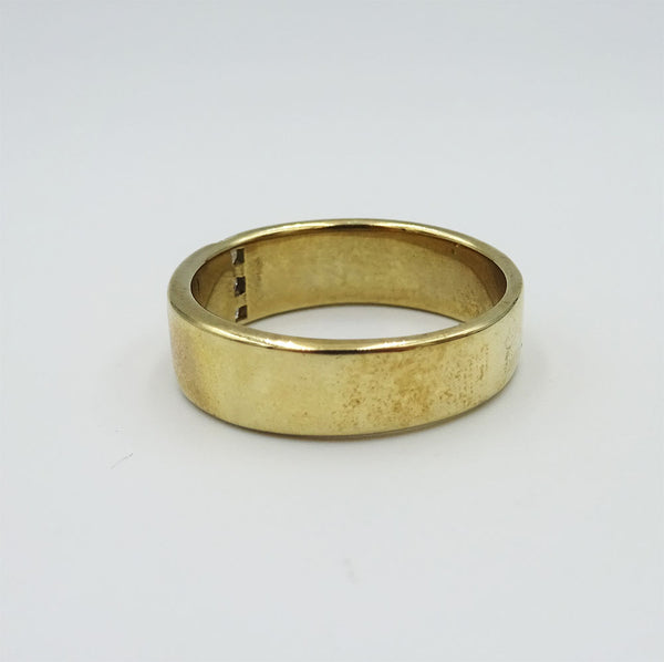 9ct Yellow Gold 0.06ct Diamond Mens Smooth Finish 6mm Wedding Band Size T 7g - Richard Miles Jewellers