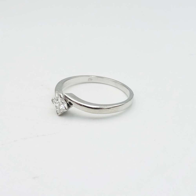 Platinum Princess Cut Diamond Ring Size N 0.25ct