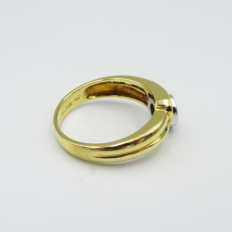 18ct Yellow Gold 0.55ct Diamond Single Stone & Fancy Shoulder Ladies Ring K 1/2 3.9g - Richard Miles Jewellers