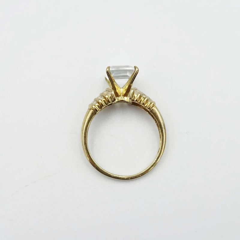 9ct Yellow Gold Cubic Zirconia Ring Size M 1/2