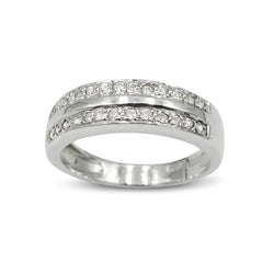 18ct White Gold Channel Set Diamond Ring Size N