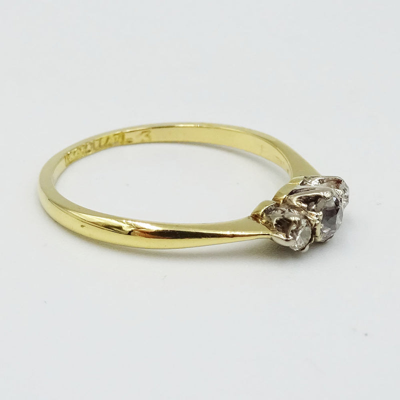 18ct Yellow Gold Ladies Diamond Trio Ring Size N - Richard Miles Jewellers
