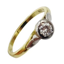 18ct Yellow Gold Vintage 0.25ct Diamond Single Stone Ladies Ring 2.4g Size L 1/2 - Richard Miles Jewellers