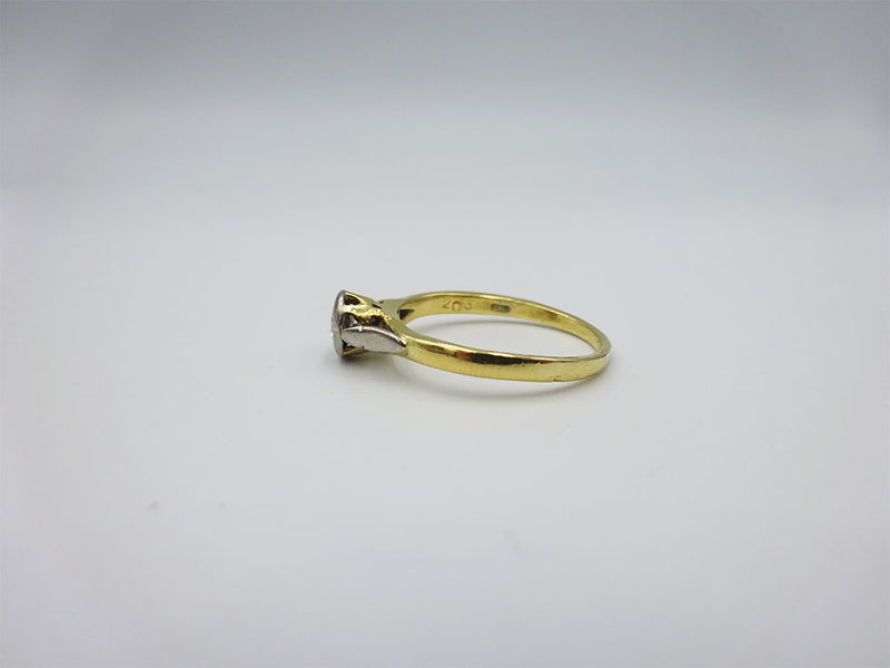 18ct Yellow Gold Vintage 0.25ct Diamond Single Stone Ladies Ring 2.4g Size L 1/2 - Richard Miles Jewellers