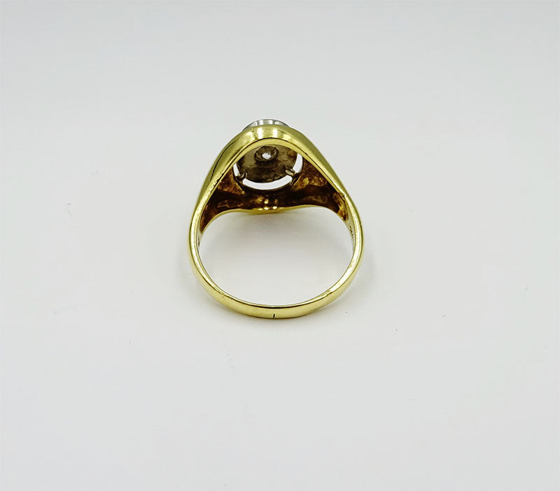 18ct Yellow Gold 0.18ct Diamond Oval Unisex Ring Size M 5.8mm - Richard Miles Jewellers