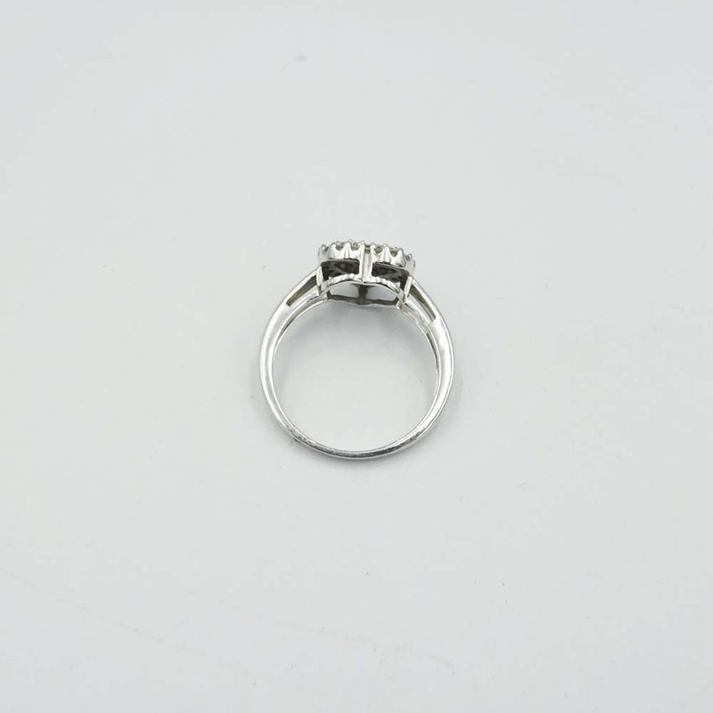 9ct White Gold Heart Diamond Cluster Ring 0.40ct Size N
