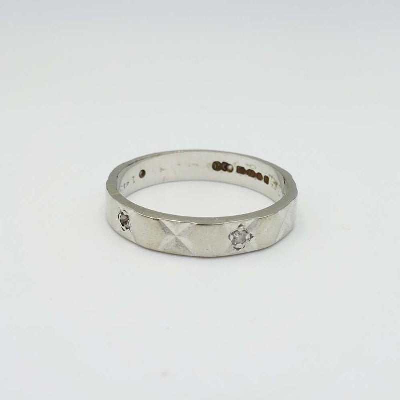 18ct White Gold Diamond Wedding Band 0.05ct Size K